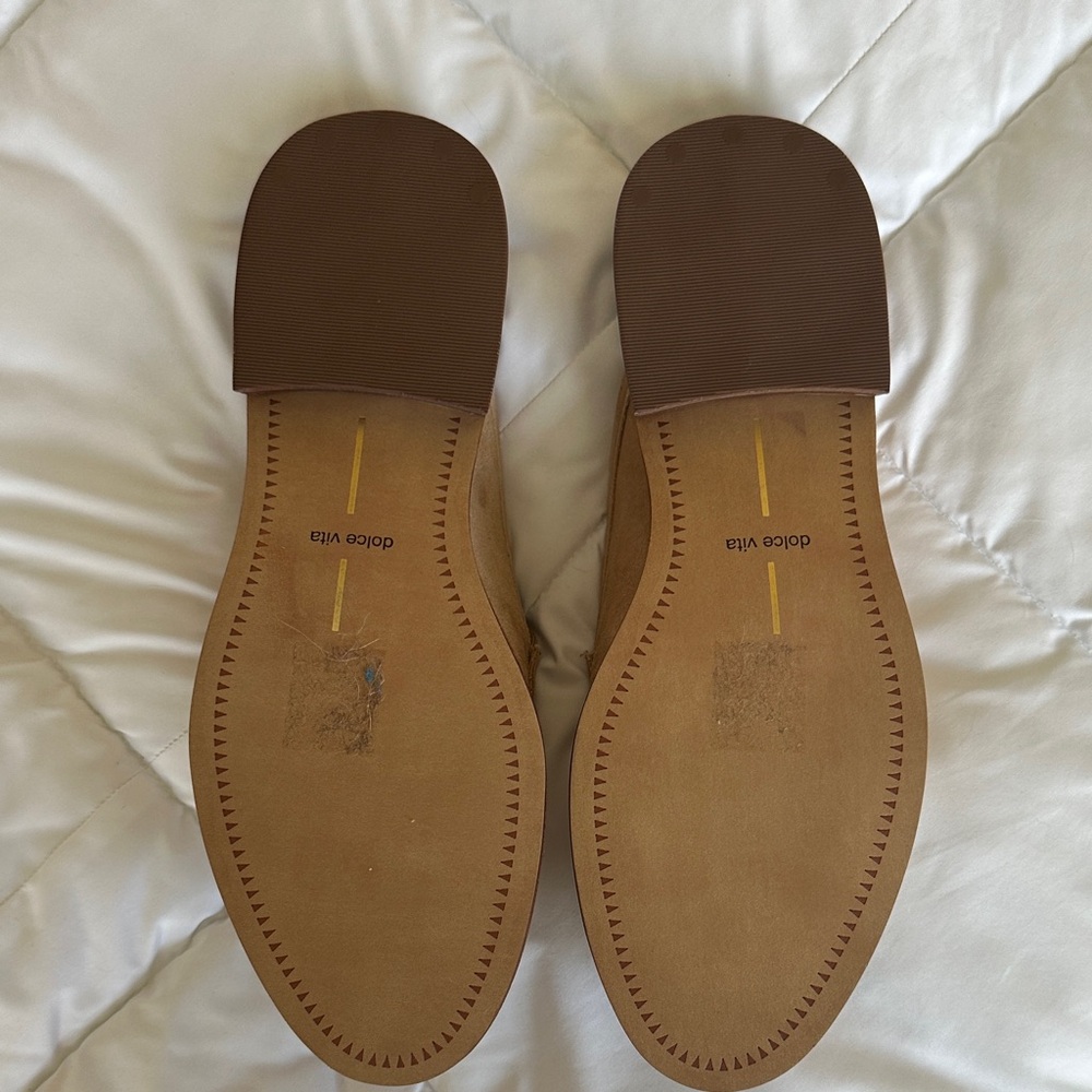 Dolce Vita Women's Tan Suede Penny Loafer Mules - Picture 2 of 5